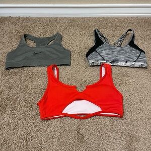 3pc Bundle Small Women's Vintage Nike Avia Sports Bra Set